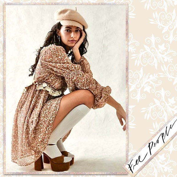 Free People Pennie Floral Mini Dress in Ivory (Cream, Brown, Tan) - Picture 14 of 14